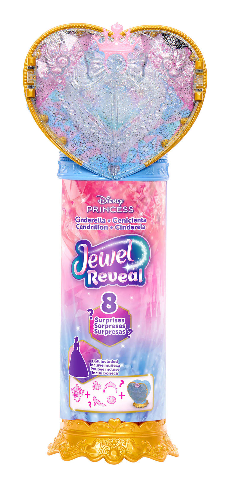 Disney Princess Jewel Reveal Cinderella Doll with 8 Surprises