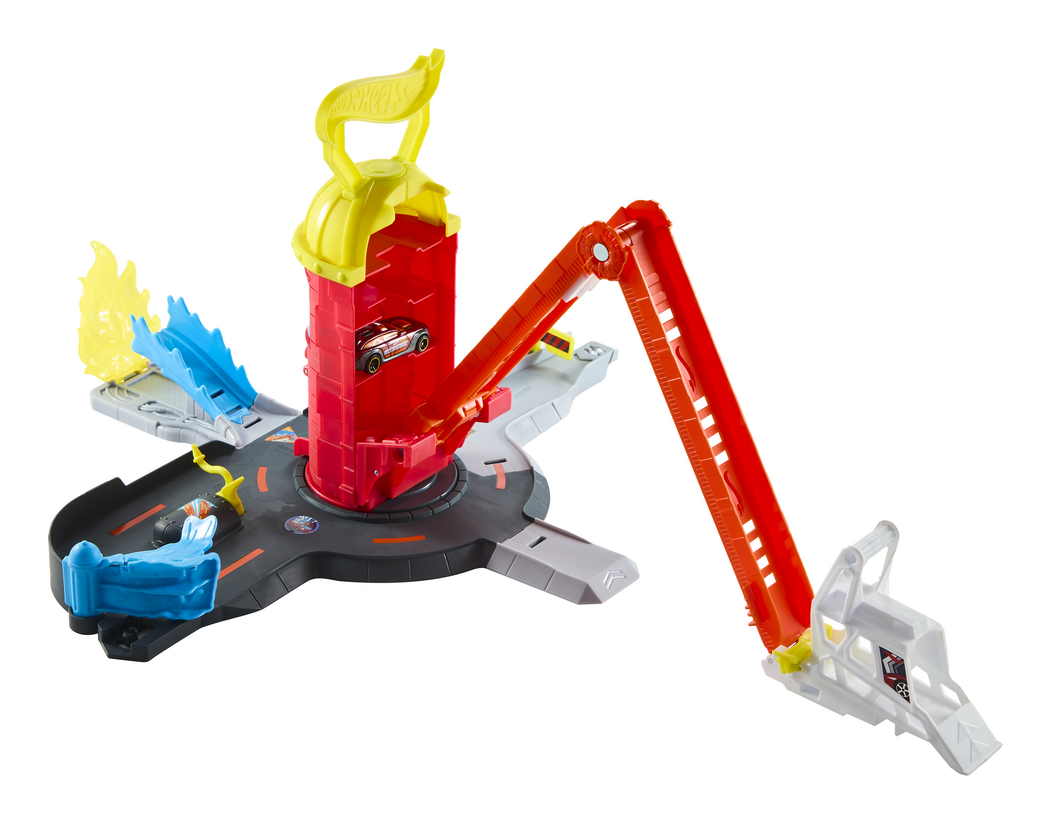 Hot Wheels City Super Fire Station Rescue Playset with Fire Truck