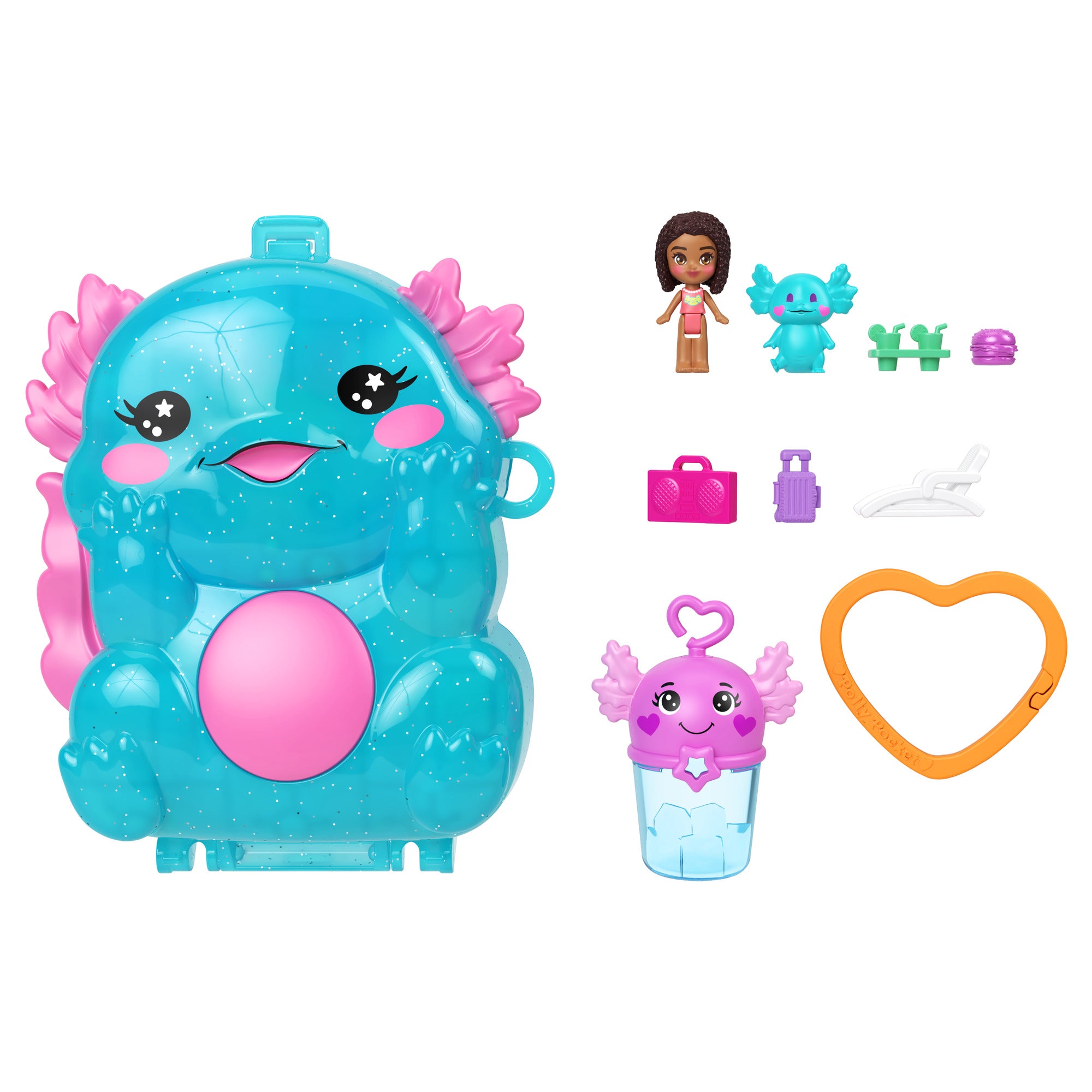 Polly Pocket Axolotl Adventure Glitter Compact Playset