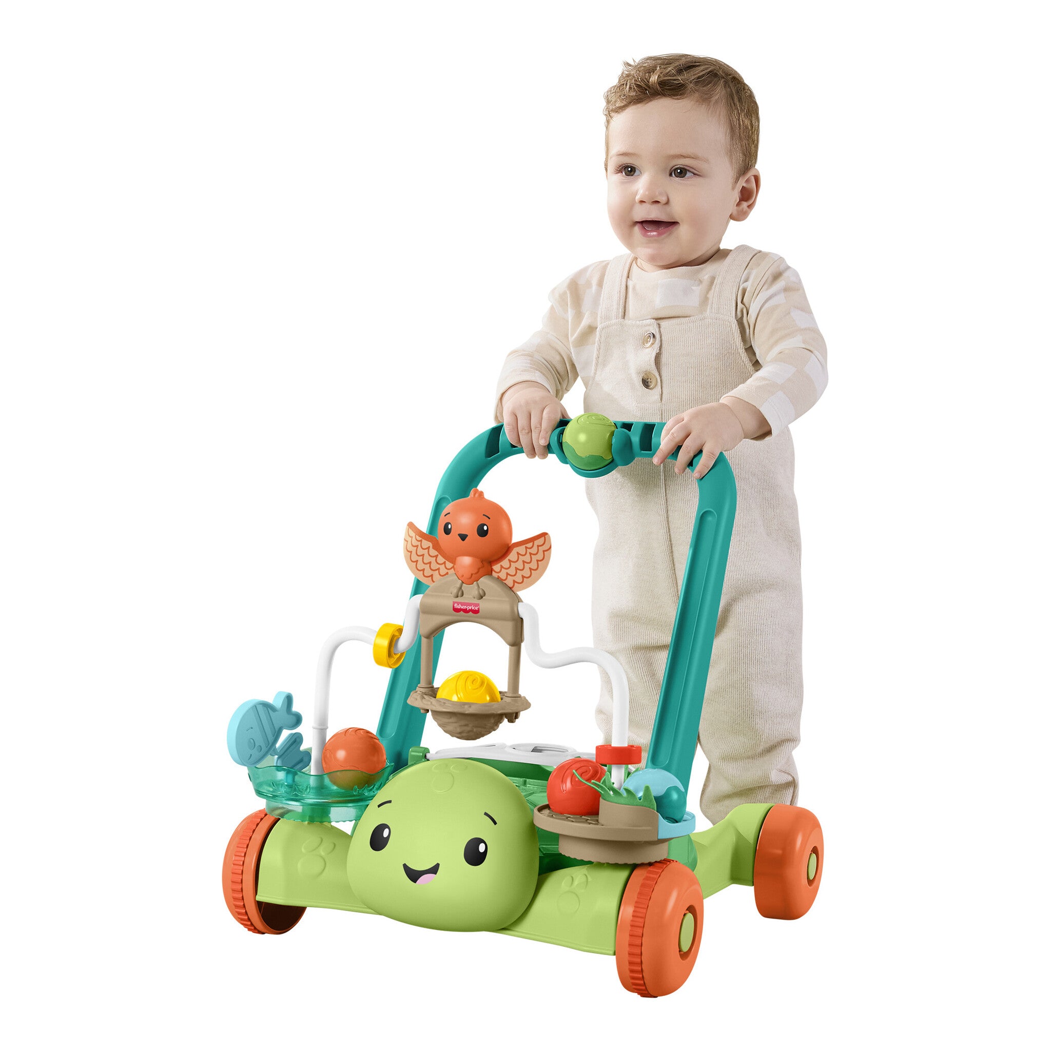 Fisher-Price Moves with You Turtle Walker Activity Push Toy with 5 Balls