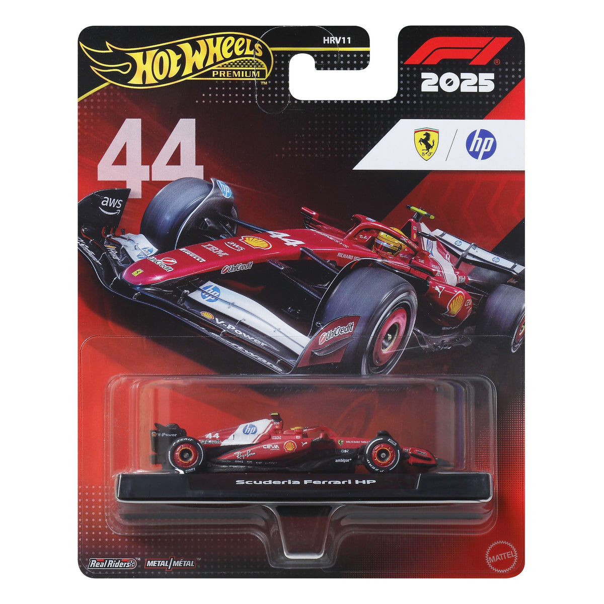 Hot Wheels Premium Formula 1 Ferrari Lewis Hamilton #44 1:64 Die-Cast Car
