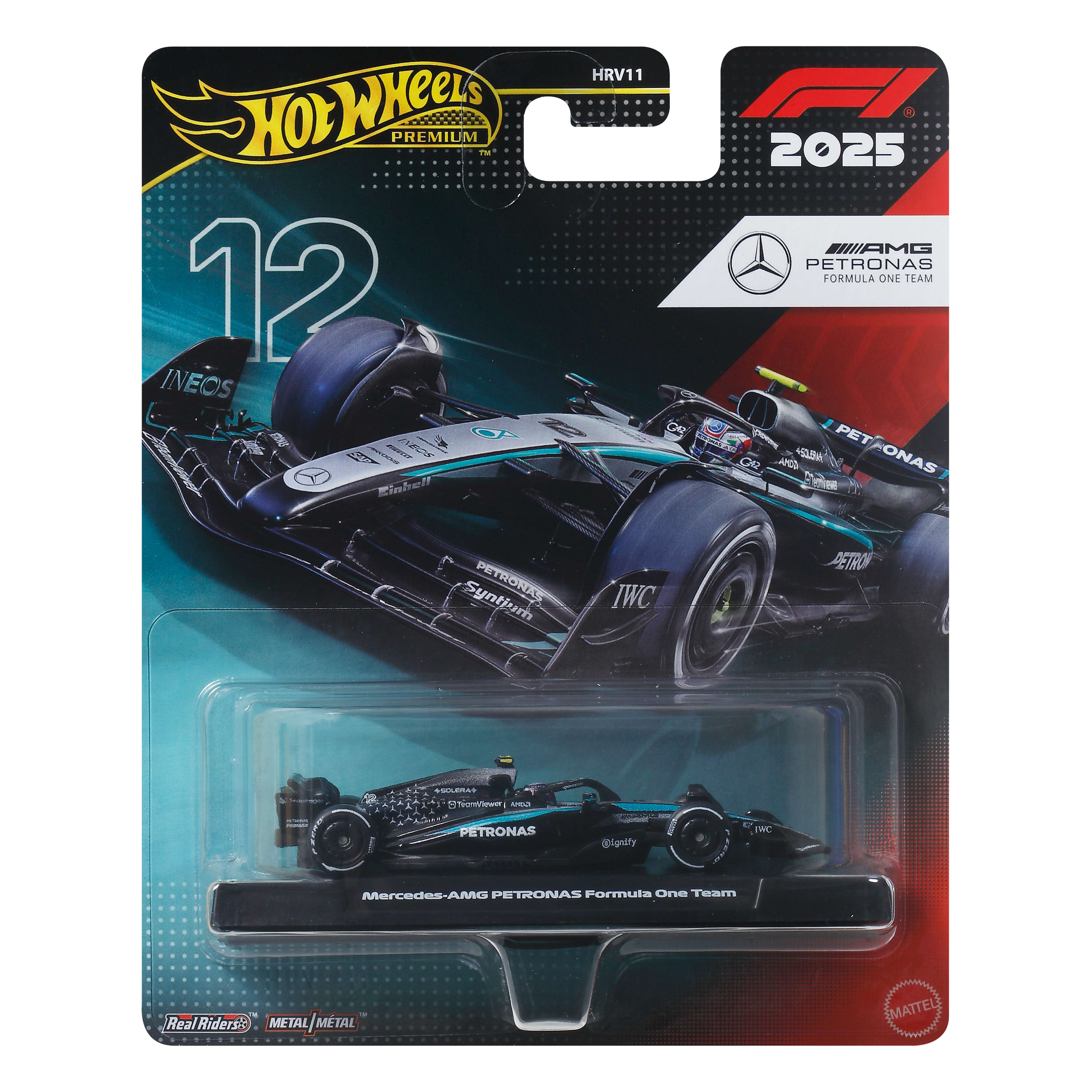 Hot Wheels Premium Formula 1 Mercedes-AMG Petronas Kimi Antonelli #12 Die-Cast Car