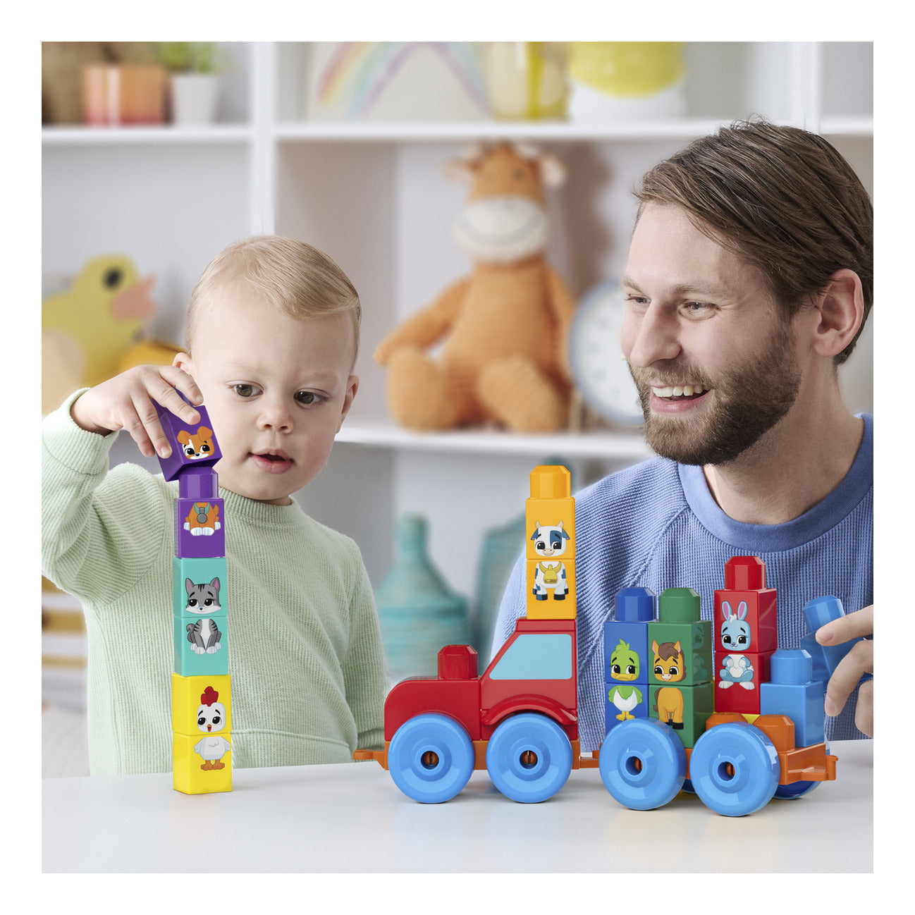 MEGA BLOKS First Builders Build & Match Animal Tractor 30-Piece Set
