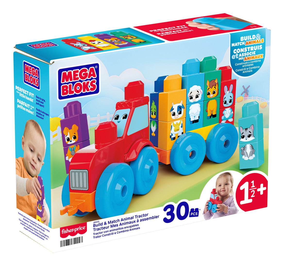 MEGA BLOKS First Builders Build & Match Animal Tractor 30-Piece Set