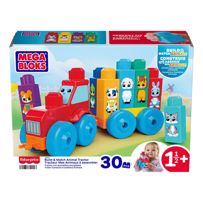 MEGA BLOKS First Builders Build & Match Animal Tractor 30-Piece Set