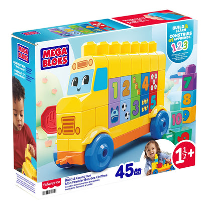 MEGA BLOKS Build & Count Bus 45-Piece Toddler Building Set
