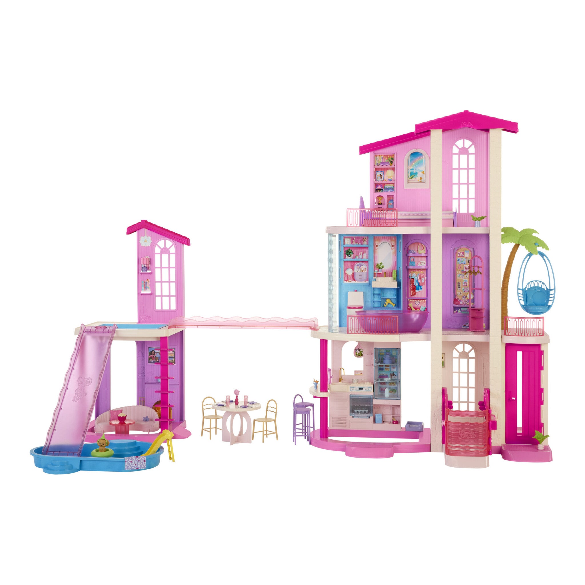 Barbie DreamHouse Dollhouse 2026 with 2 Pools, 2 Slides and 65+ Accessories