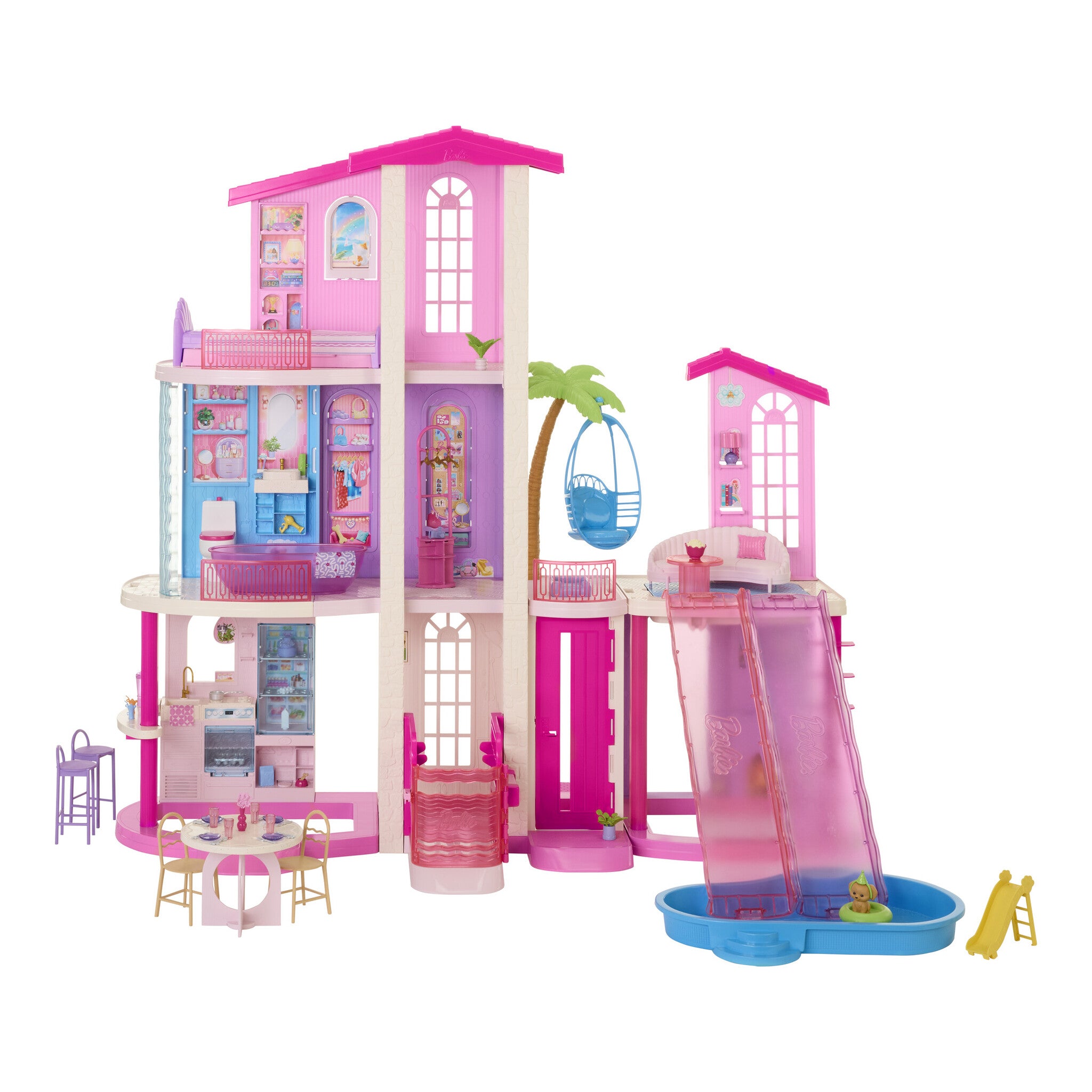 Barbie DreamHouse Dollhouse 2026 with 2 Pools, 2 Slides and 65+ Accessories