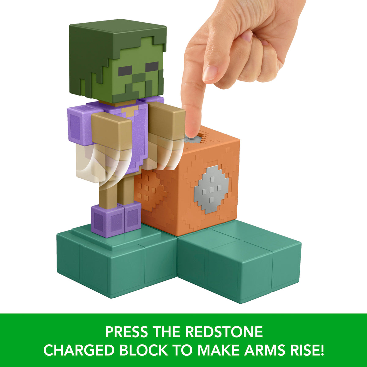Minecraft Redstone Charged Animated Armour Stand Set with Alex Figure