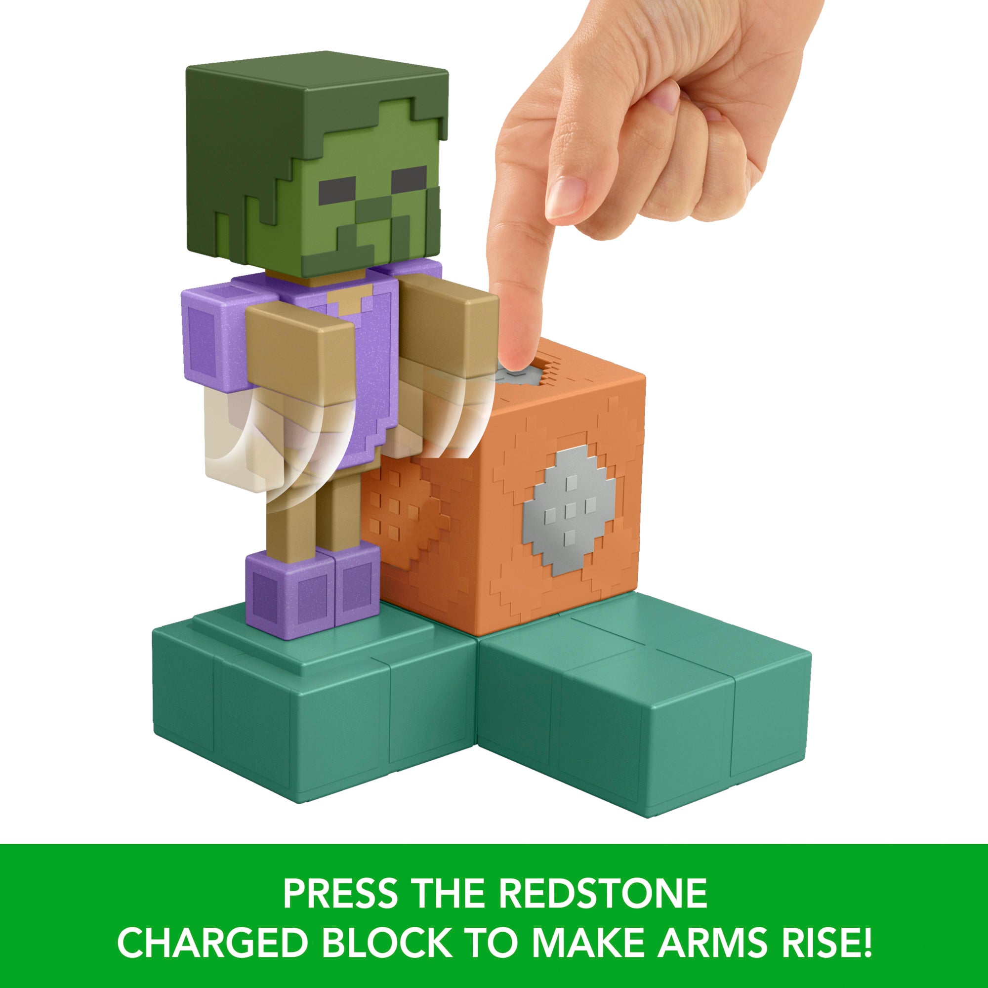 Minecraft Redstone Charged Animated Armour Stand Set with Alex Figure