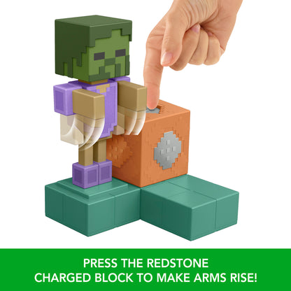 Minecraft Redstone Charged Animated Armour Stand Set with Alex Figure