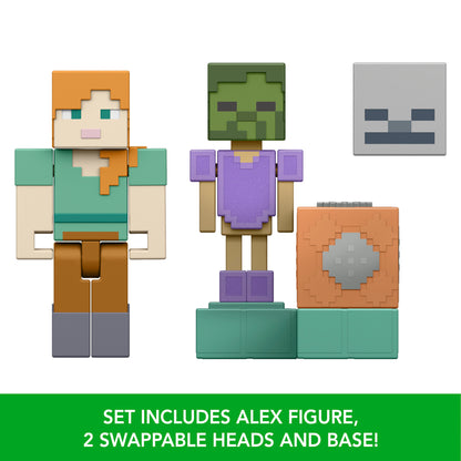 Minecraft Redstone Charged Animated Armour Stand Set with Alex Figure