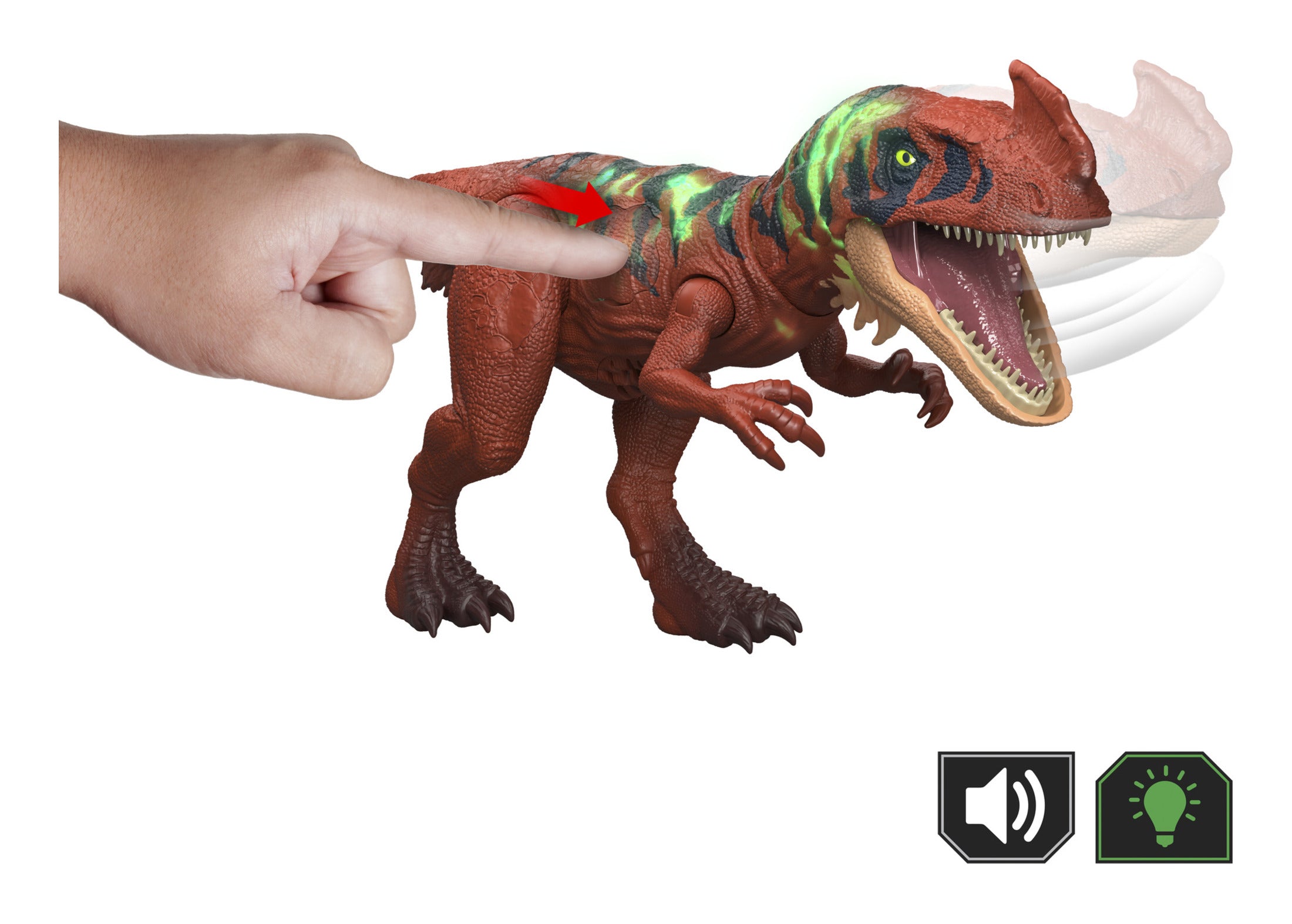 Mattel Jurassic World Wild Roar Afrovenator Dinosaur Figure