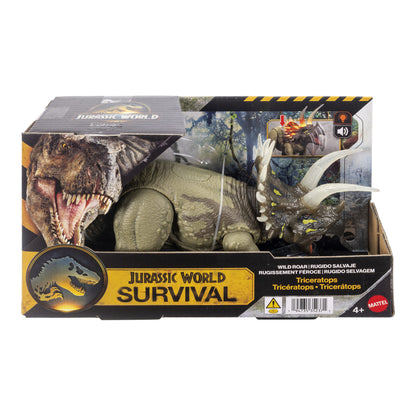Mattel Jurassic World Wild Roar Triceratops Dinosaur Figure