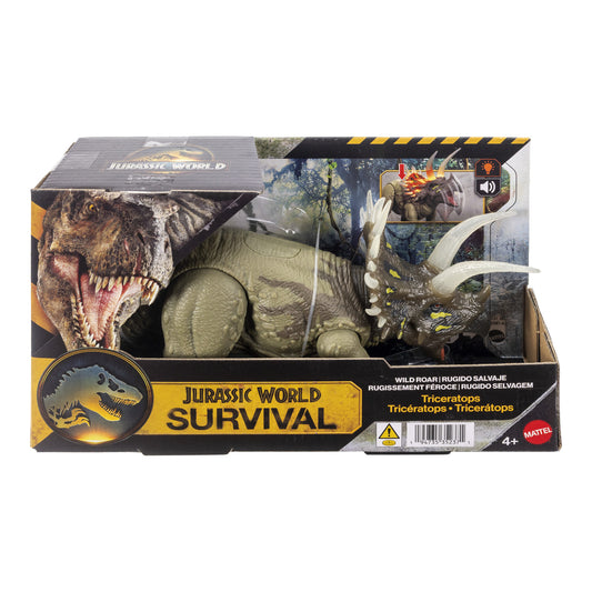 Mattel Jurassic World Wild Roar Triceratops Dinosaur Figure