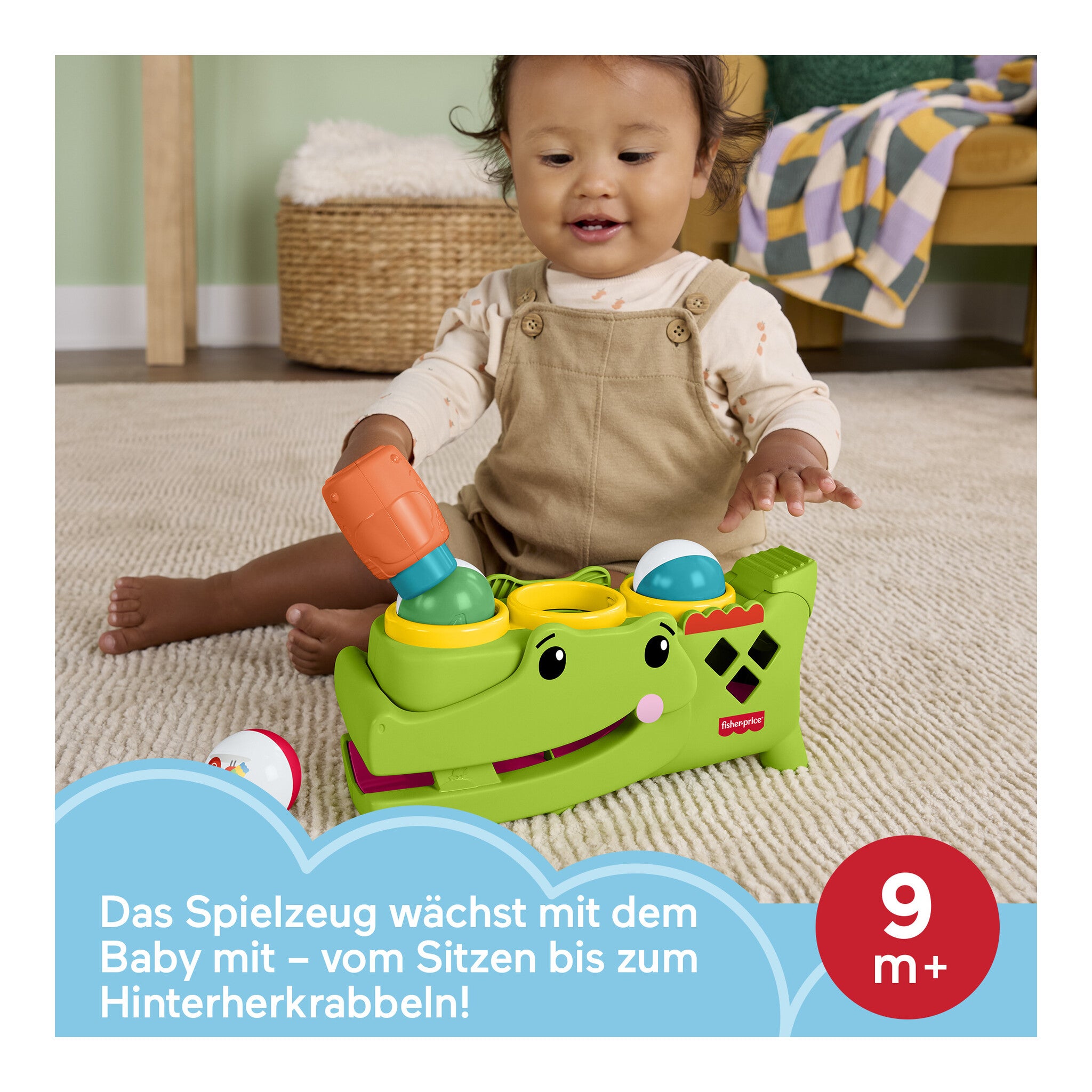 Fisher-Price Sit & Tap Rolligator Activity Toy