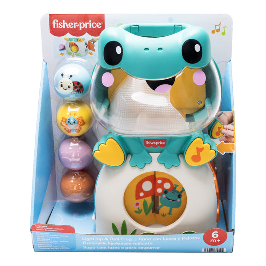 Fisher-Price Light-Up & Roll Frog Musical Ball Drop Activity Toy