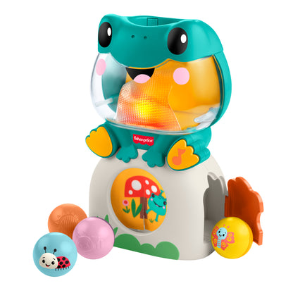 Fisher-Price Light-Up & Roll Frog Musical Ball Drop Activity Toy