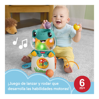 Fisher-Price Light-Up & Roll Frog Musical Ball Drop Activity Toy