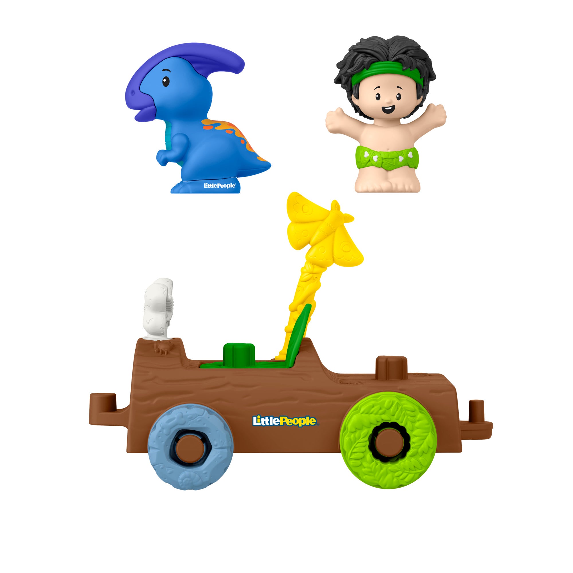 Fisher-Price Little People Dinosaur Parade Log Car with 2 Figures