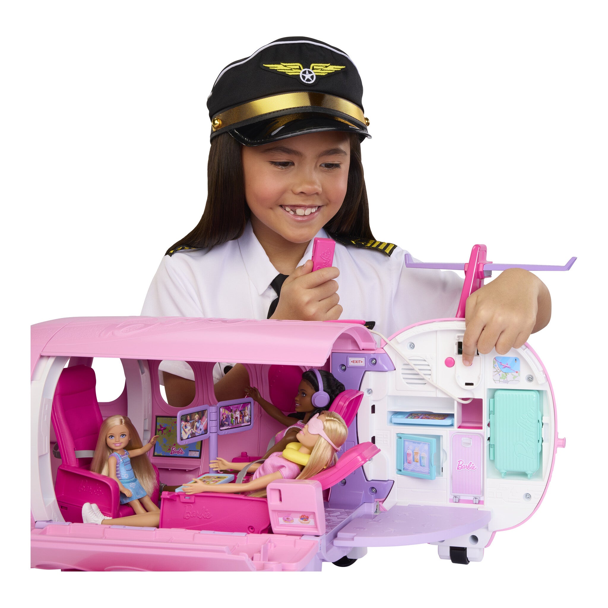 Barbie Dream Plane Playset with Sounds, Microphone & 14 Accessories