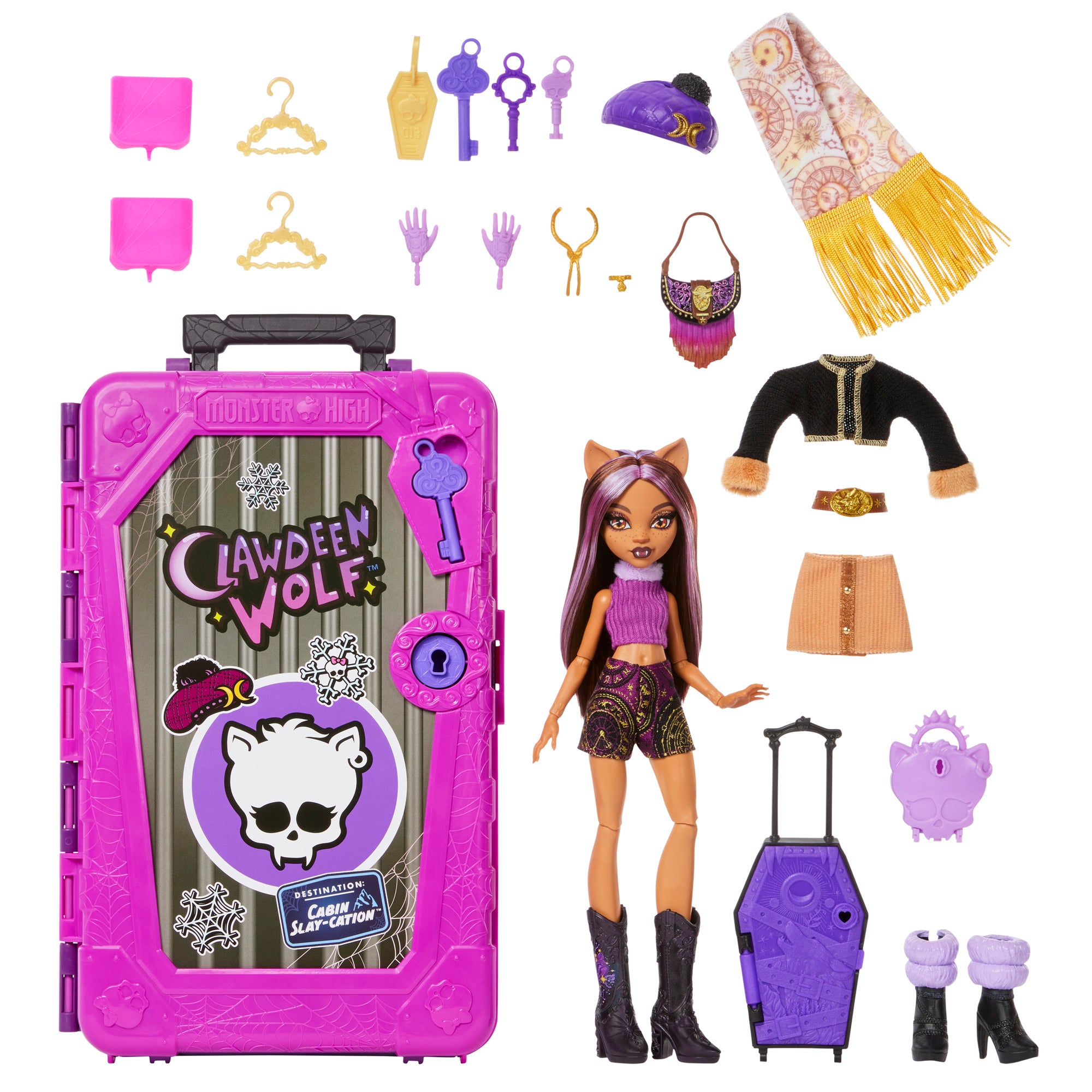 Monster High Skulltimate Secrets Cabin Slay-Cation Clawdeen Wolf Doll and Accessories