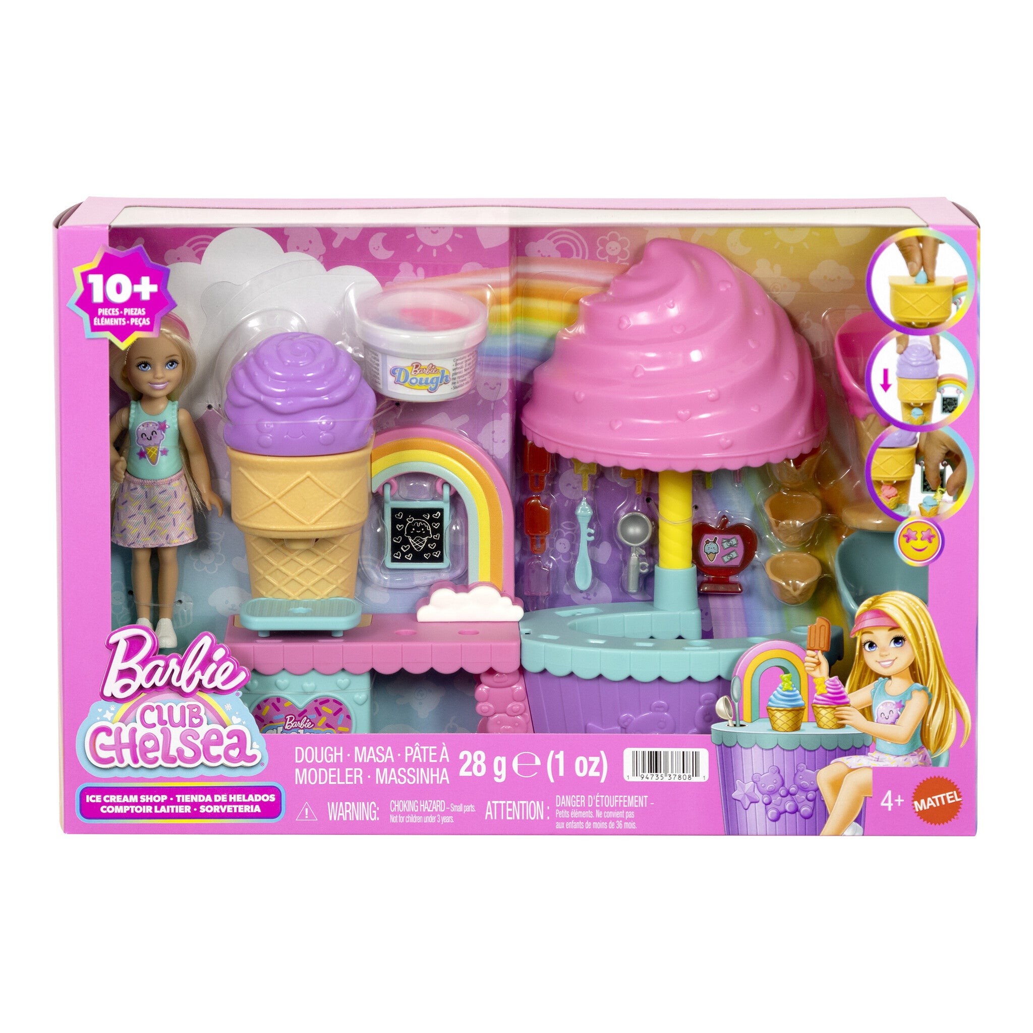 Barbie Club Chelsea Ice Cream Shop Playset with Doll and Accessories