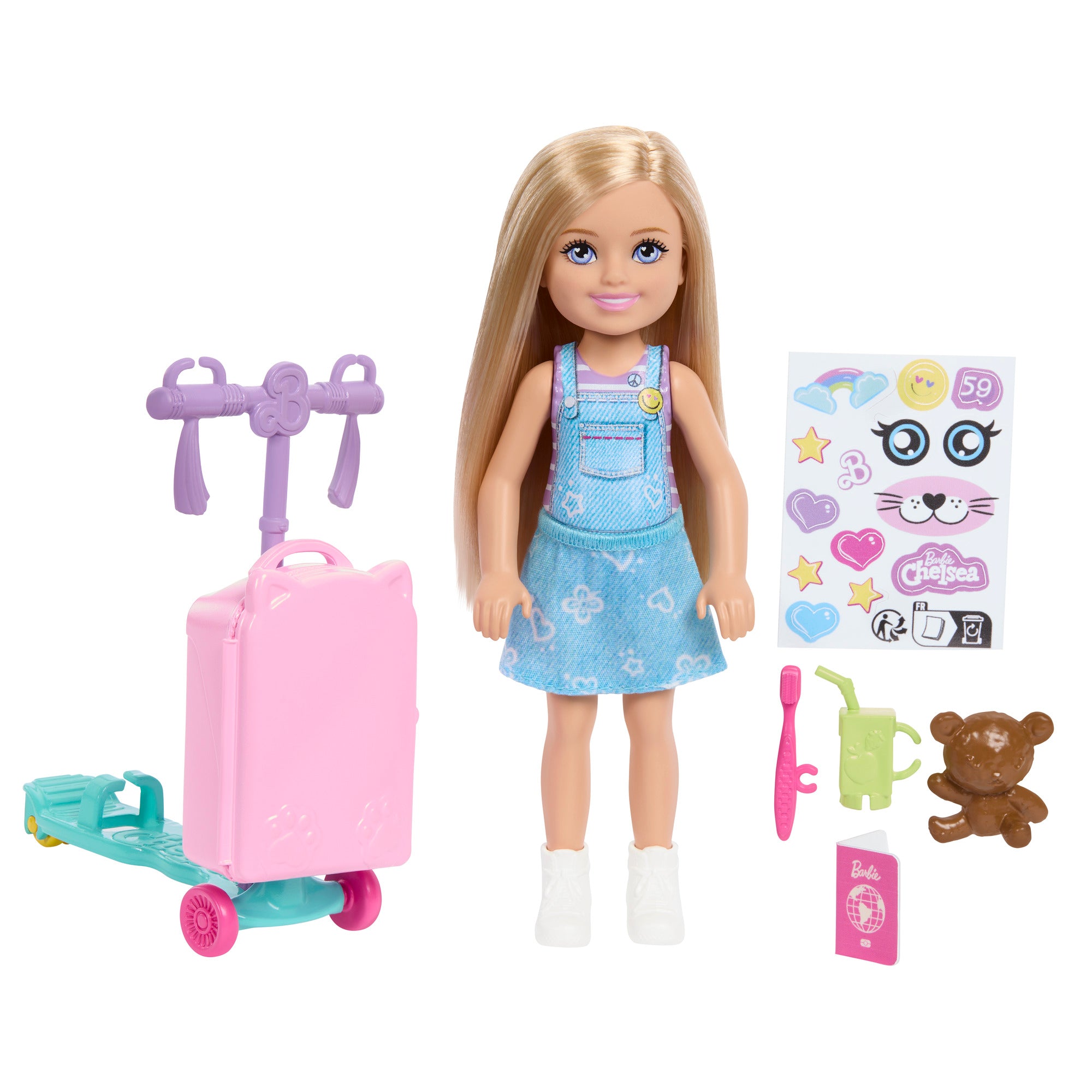 Barbie Club Chelsea Limitless Adventure Doll with Scooter Suitcase and Accessories