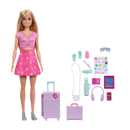 Barbie Limitless Adventure Malibu Fashion Doll with Travel Accessories