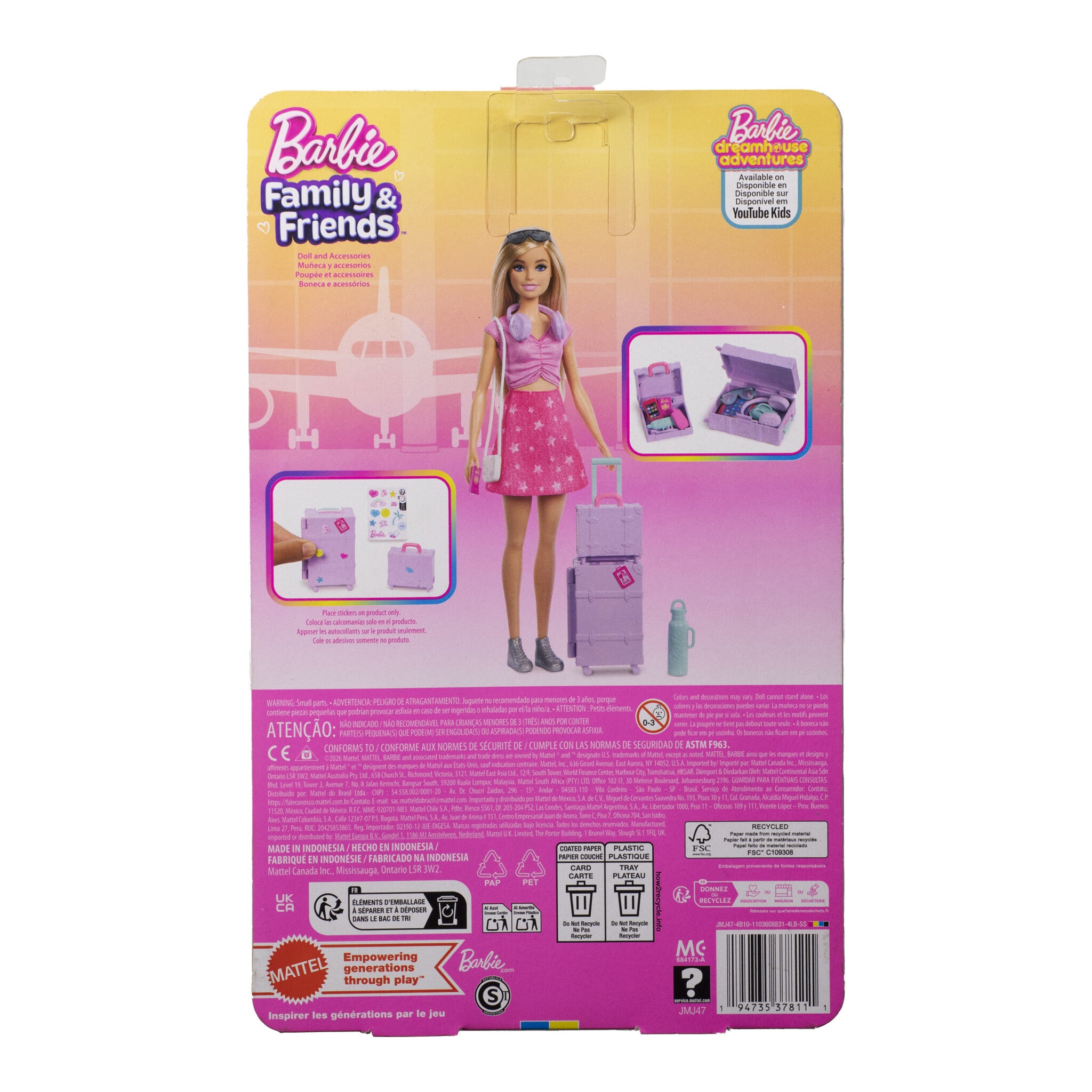 Barbie Limitless Adventure Malibu Fashion Doll with Travel Accessories
