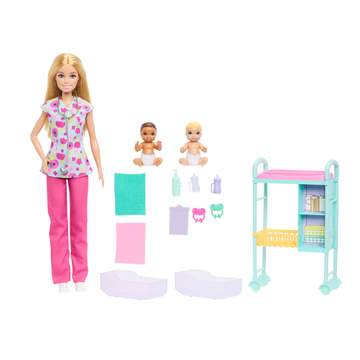 Barbie Careers Baby Doctor Playset with Blonde Doll and Twin Babies