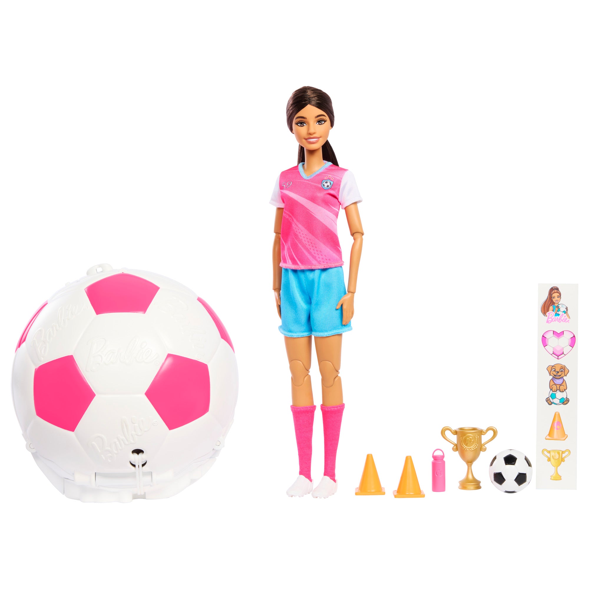 Barbie Team Barbie Roll & Reveal Soccer Player Doll and Accessories