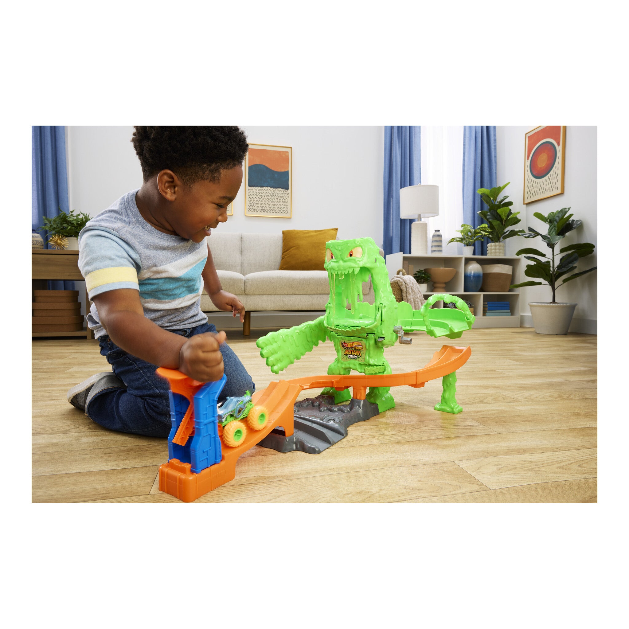 Hot Wheels Monster Trucks Mutant Chaos Ooze Monster Playset