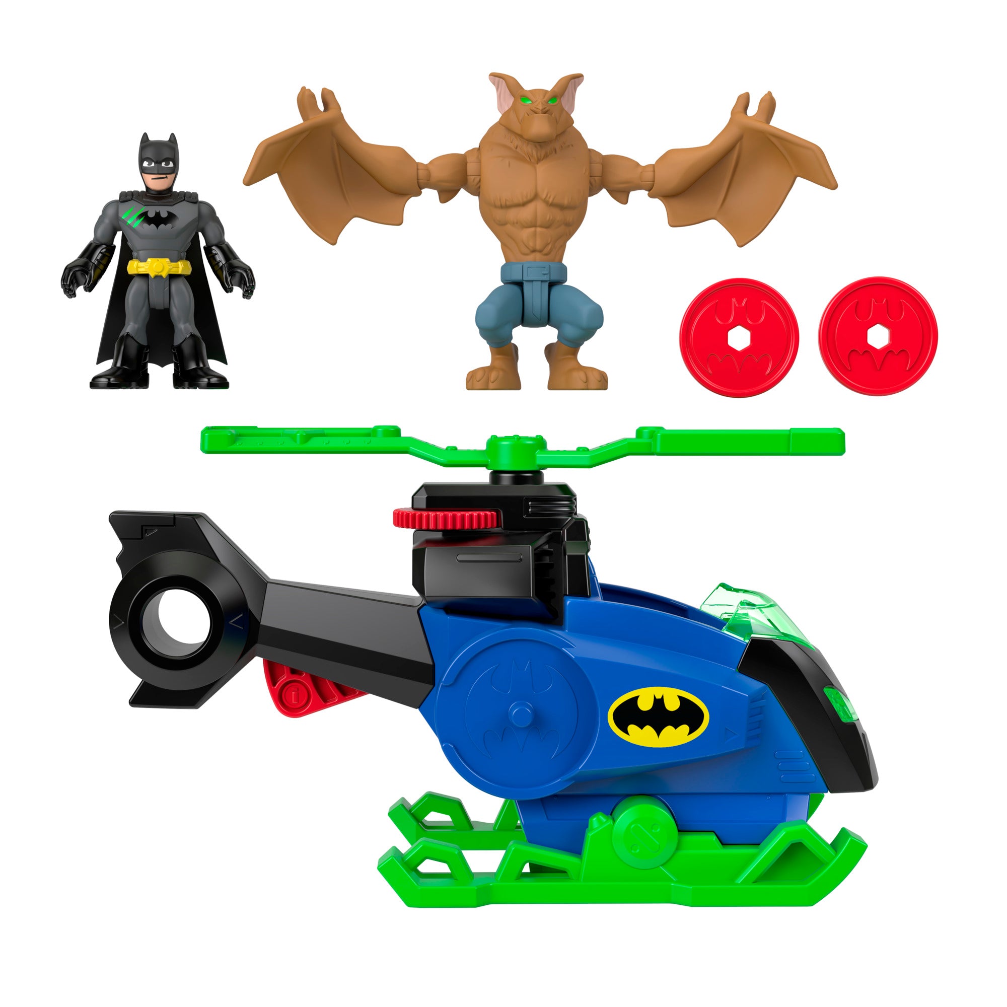 Imaginext DC Super Friends Batman Batcopter vs Man-Bat Set