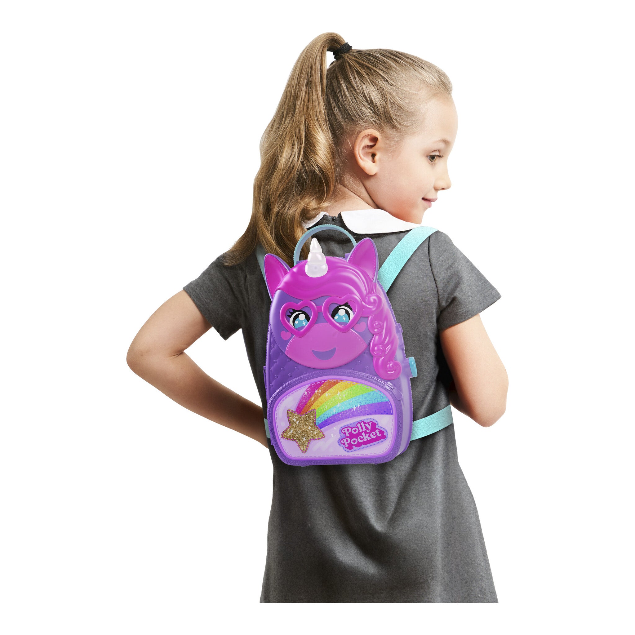 Polly Pocket Unicorn Travel Backpack Playset with 2 Micro Dolls