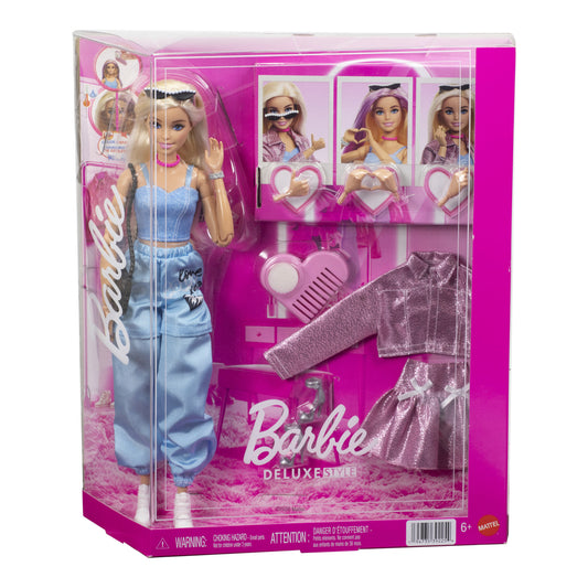 Barbie Deluxe Style You Create Fashion Doll with 4 Fashions and Colour-Changing Hair