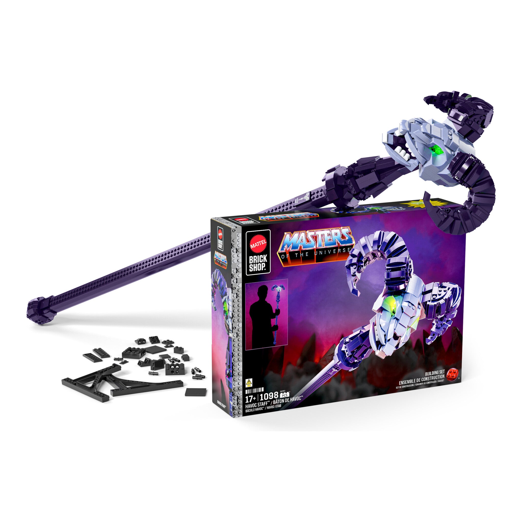 Mattel Brick Shop Masters of the Universe Skeletor Havoc Staff Building Set