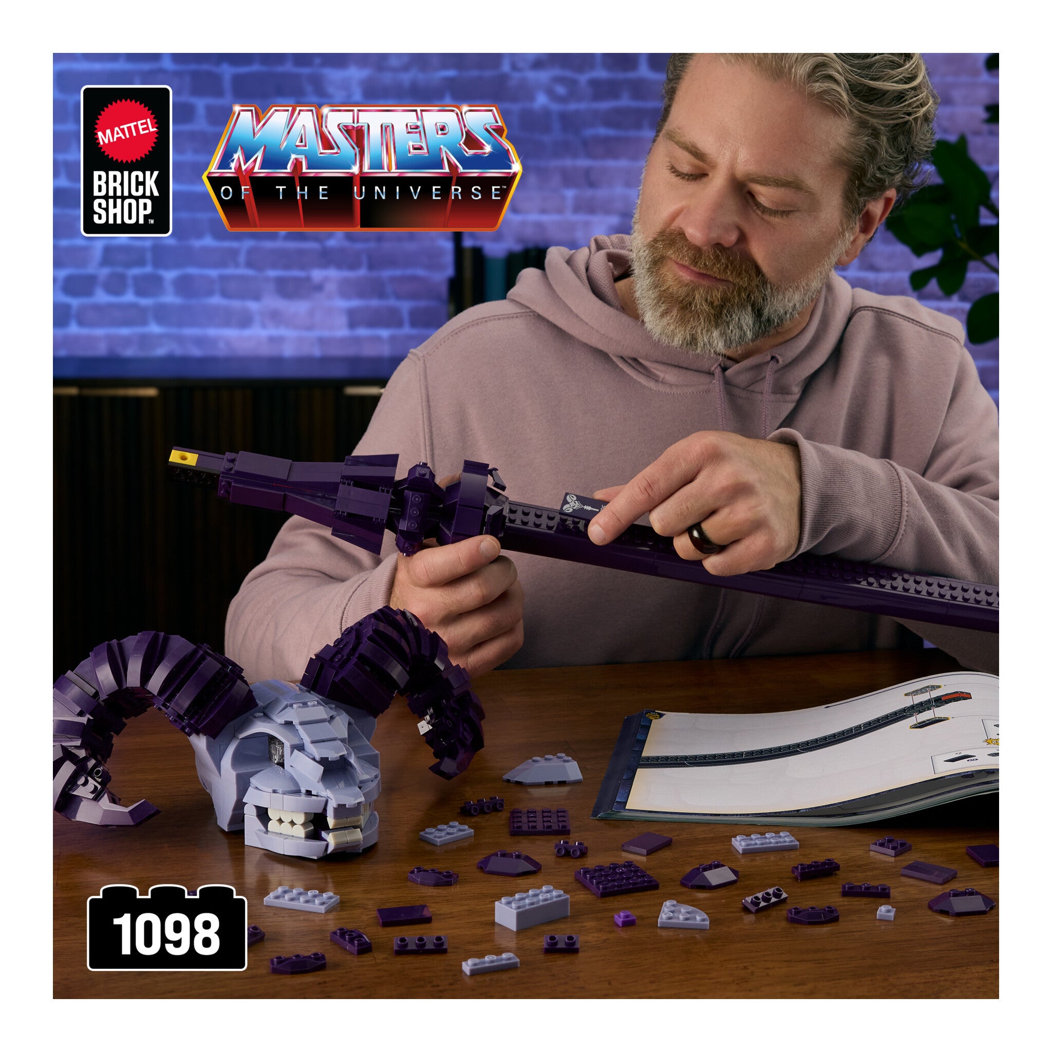 Mattel Brick Shop Masters of the Universe Skeletor Havoc Staff Building Set