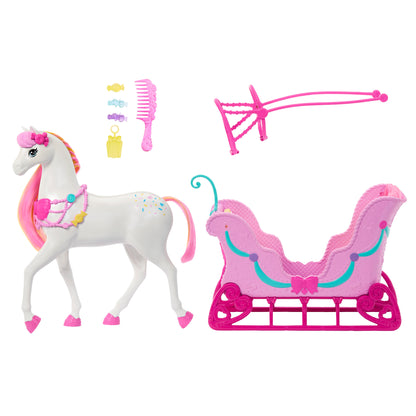 Barbie in the Nutcracker Land of Sweets Horse and Sled Playset
