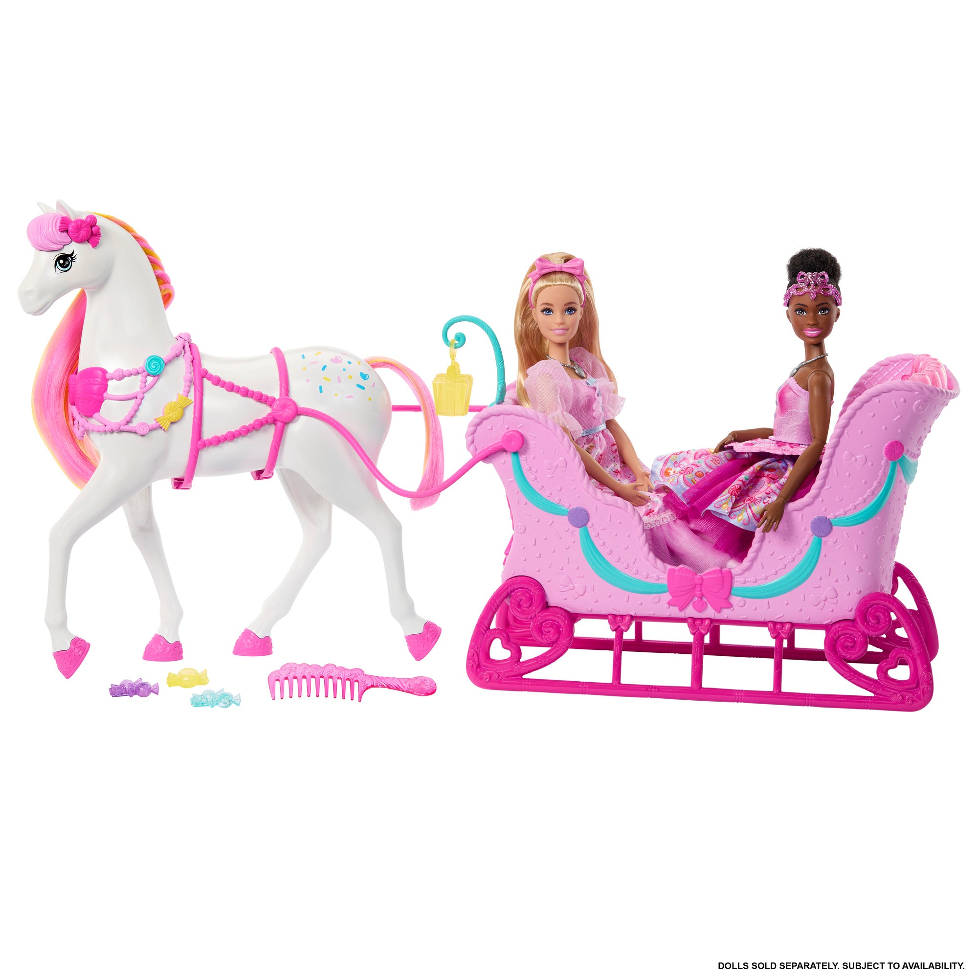 Barbie in the Nutcracker Land of Sweets Horse and Sled Playset
