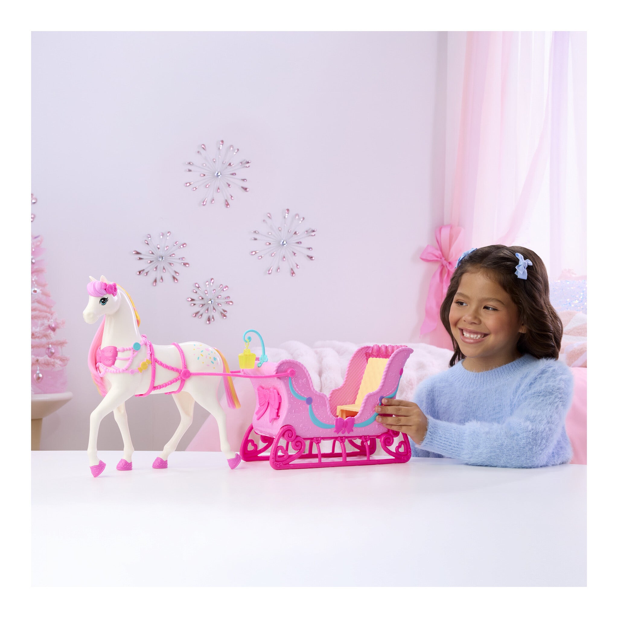 Barbie in the Nutcracker Land of Sweets Horse and Sled Playset
