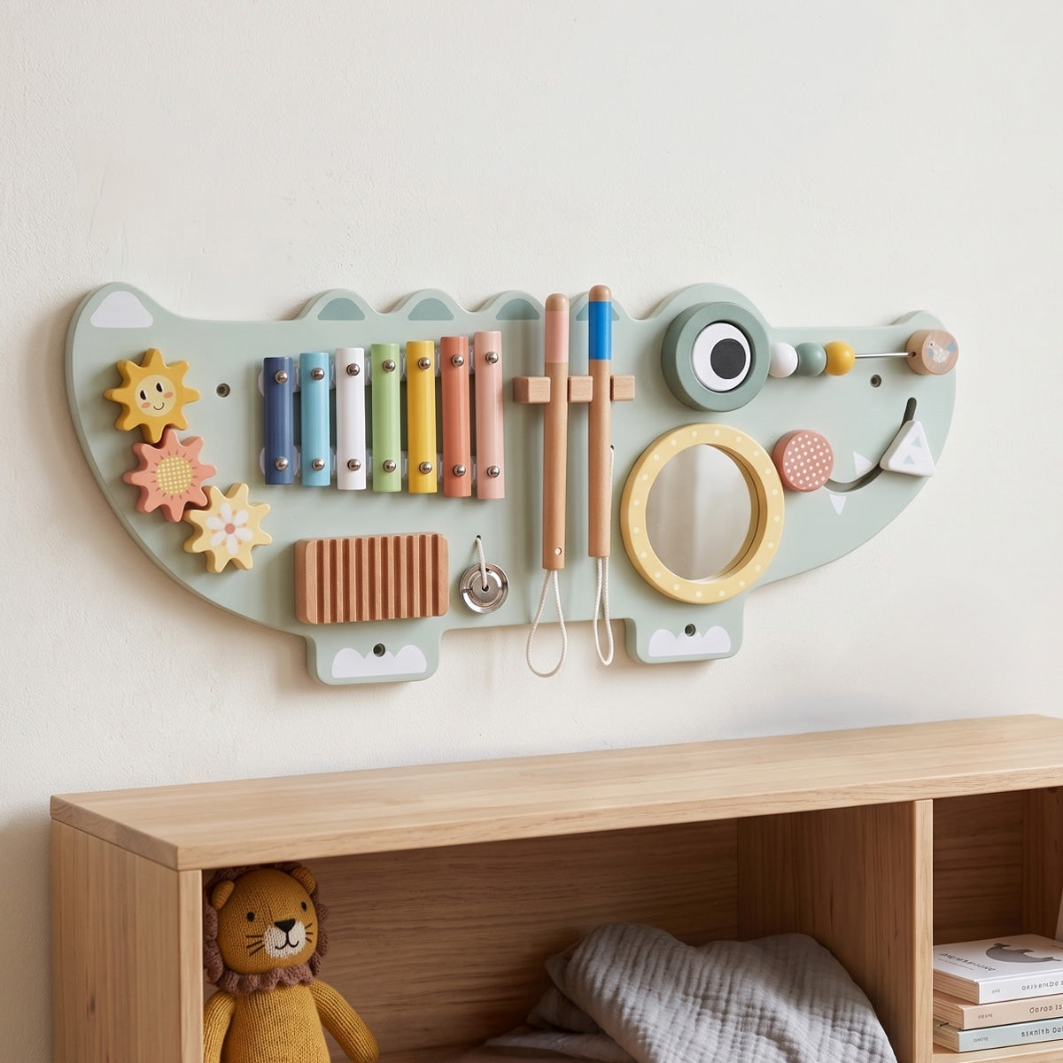 Tooky Toy Crocodile Wooden Activity Wall