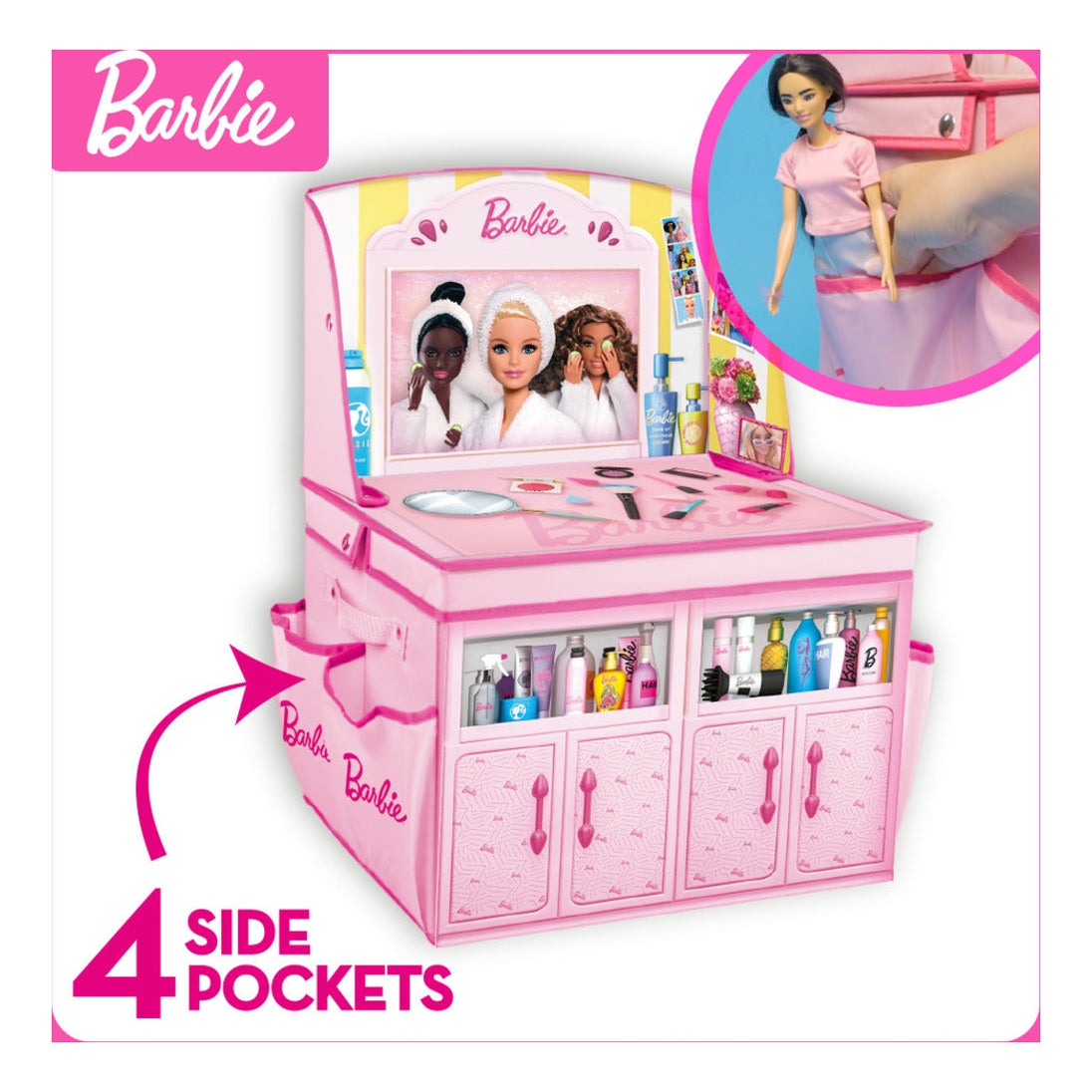 Barbie 2-in-1 Foldable Role-Play Vanity Storage Chest
