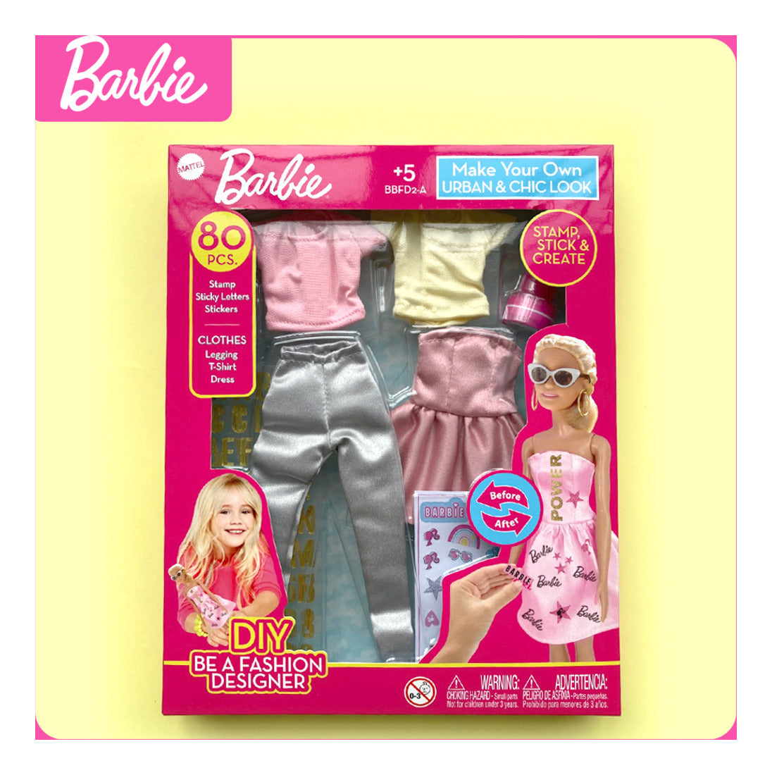 Barbie Make Your Own Urban & Chic Outfit Set – 80 Pieces