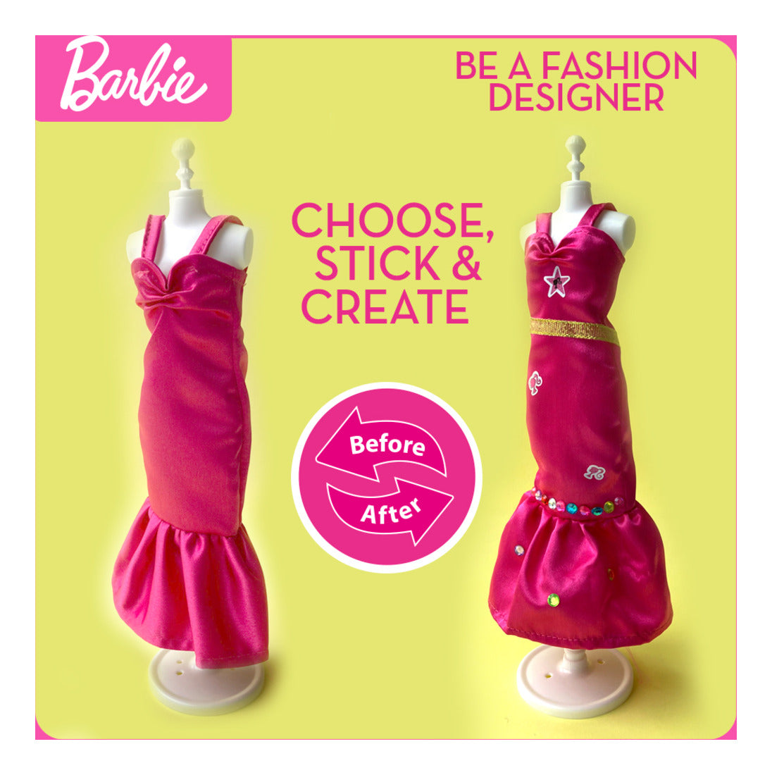 Barbie Make Your Own Outfit Sparkle Collection 130-Piece Fashion Design Set