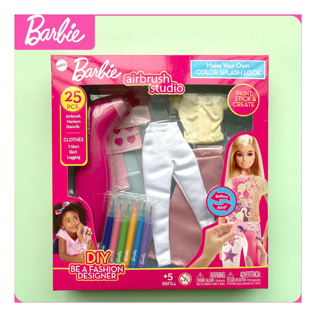 Barbie DIY Airbrush Studio Colour Splash Look Fashion Kit