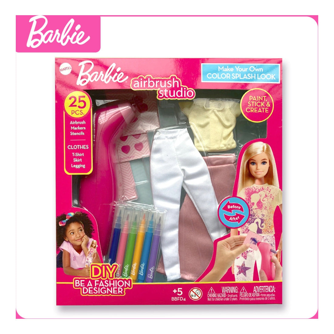 Barbie DIY Airbrush Studio Colour Splash Look Fashion Kit