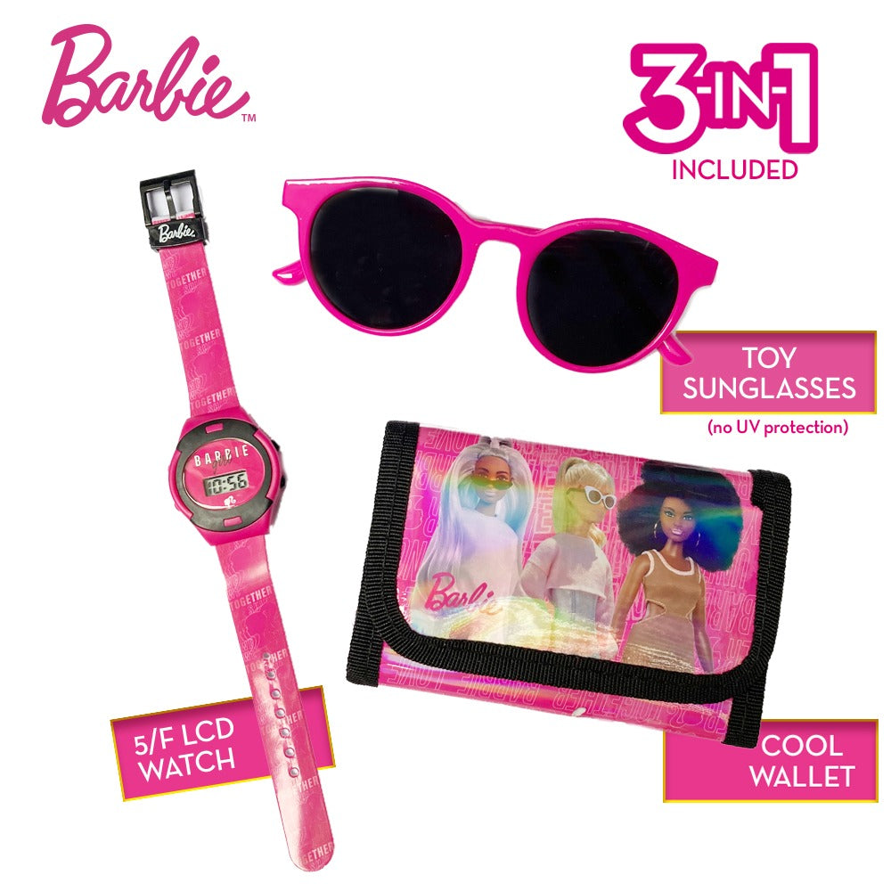 Barbie 3-in-1 Fashion Gift Set with Watch, Sunglasses & Wallet