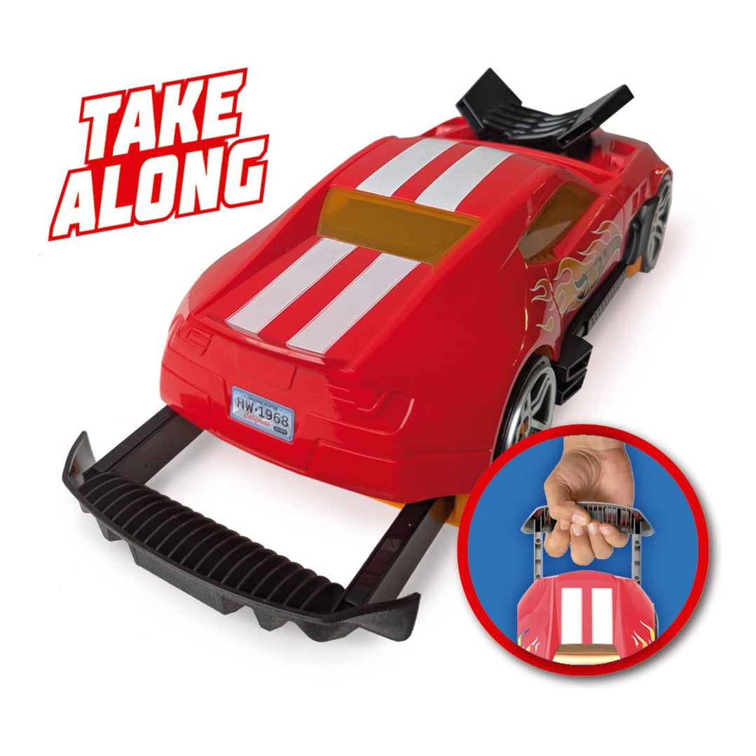 Hot Wheels 2-in-1 Race N Haul Storage Case Red
