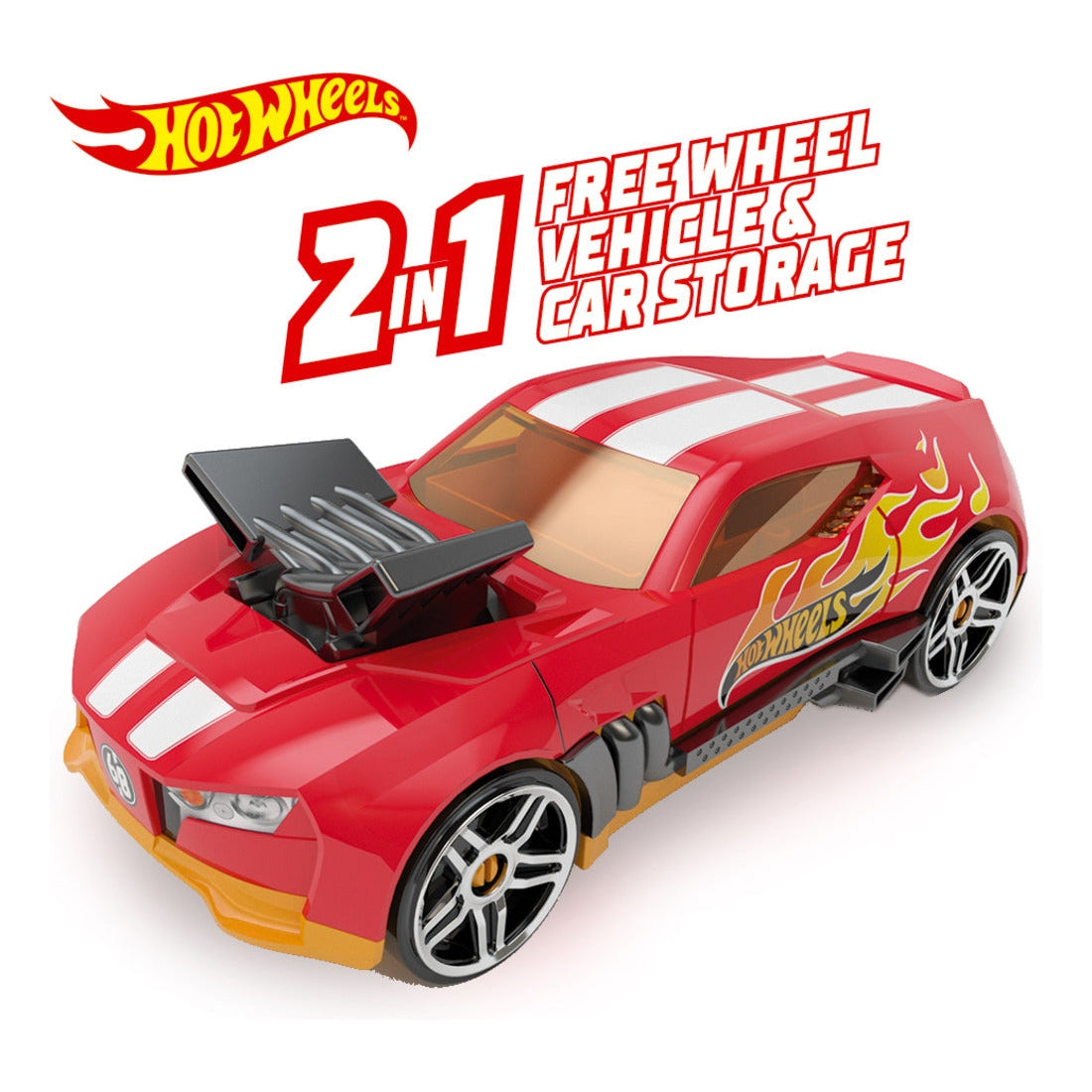 Hot Wheels 2-in-1 Race N Haul Storage Case Red